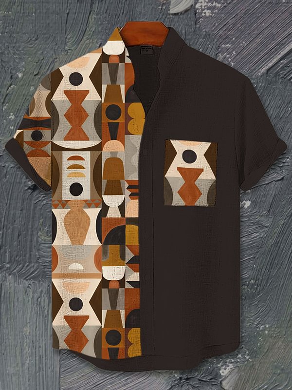 Men's Africa Ethnic Pattern Art Print Casual Shirt