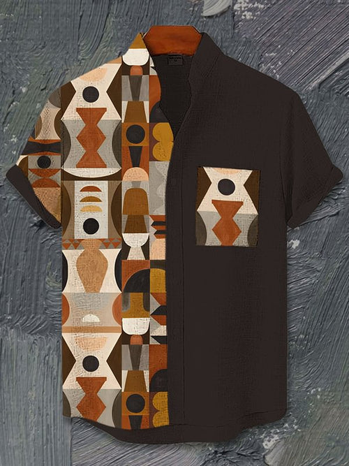 Men's Africa Ethnic Pattern Art Print Casual Shirt