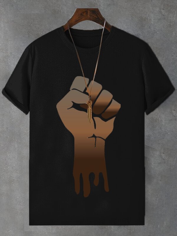 Men's Power Dripping Funny Print Cotton Casual T-Shirt