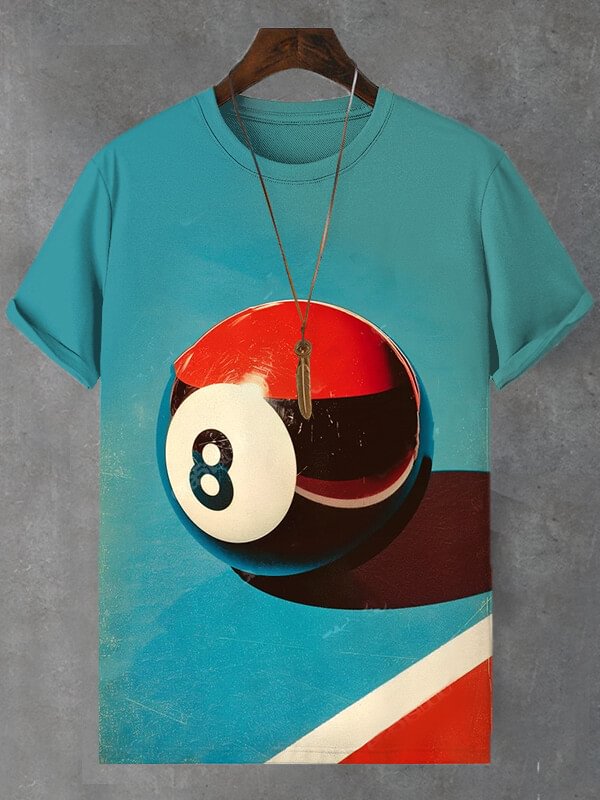 Men's Billiard Graphic Print Casual T-Shirt