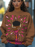 Women's Black History Month Art Print Casual Sweatshirt