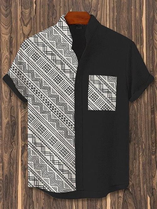 Men's African Ethnic Pattern Art Print Casual Shirt