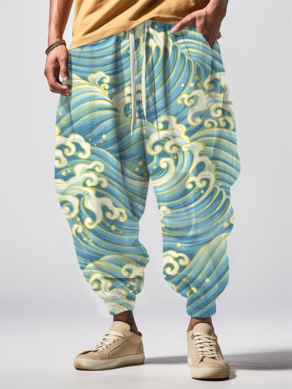 Men's Waves In The Sunshine Art Print Loose Drawstring Waist Sweatpants