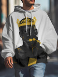 Men's King Black Gold Art Print Hooded Sweatshirt