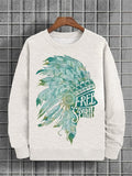 Men's Wild Soul Indians Print Cotton Casual Sweatshirt