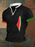 Men's Freedom Watermelon Map Art Print T-Shirt