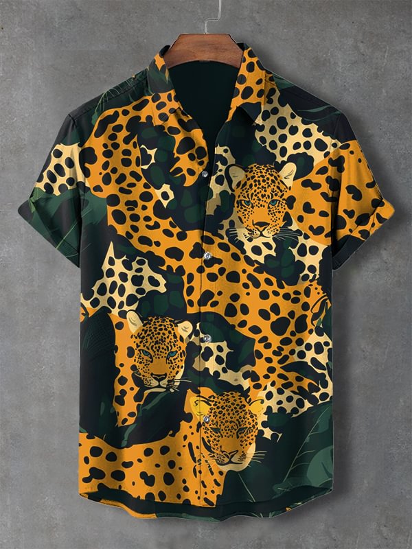 Men's Leopard Camouflage Print Shirt