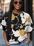 Women's Retro Floral Print Casual T-Shirt