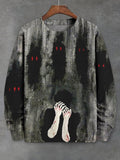 Men's Horror Ghosts Scared Boy Art Print Casual Sweatshirt