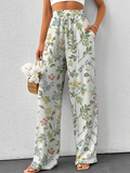 Women's Plants Herbs Flowers Art Print Casual Pants