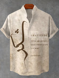 Men's Quran Encouraging Calligraphy Print Casual Shirt