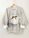 Women's Coffee Lover Art Print Cozy Sweatshirt