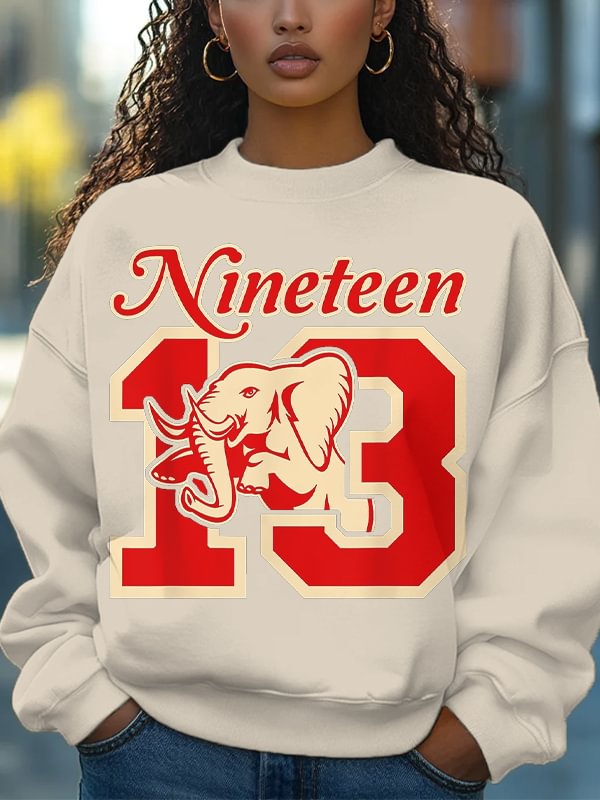 Women's Red Elephant Sisterhood 1913 Print Cotton Long Sleeve T-Shirt Thin Sweatshirt