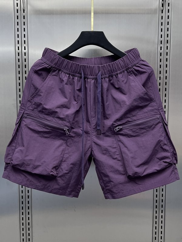Men's Multi-pocket Elastic Waist Straight Cargo Shorts