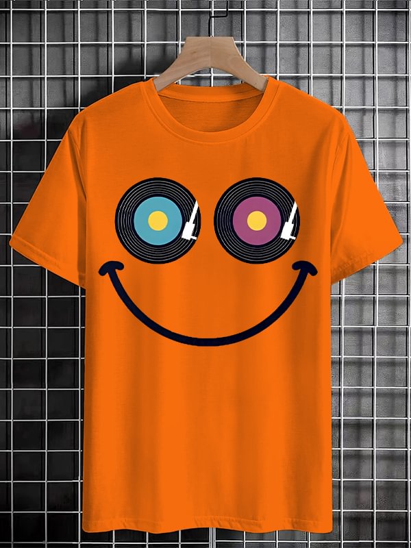 Men's Music Makes Me Laugh Album Art Print Cotton Casual T-Shirt