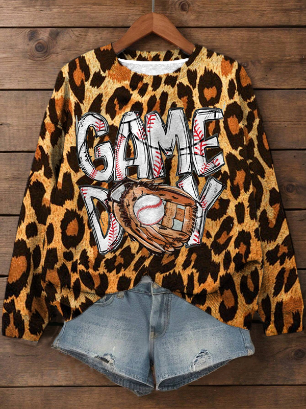 Women's Game Day Leopard Print Cozy Sweatshirt