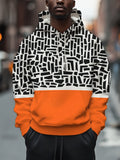 Men's Geometric Pattern Modern Art Print Casual Hoodie