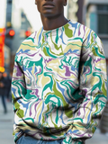 Men's Abstract Aesthetic Marble Art Print Casual Sweatshirt