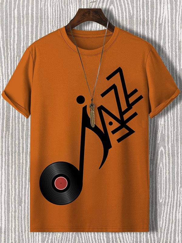 Men's Jazz Records Art Print Casual T-Shirt