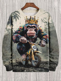 Men's Jungle Monkey King Motorcycle Art Print Casual Sweatshirt