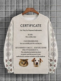Men's Funny Web Pet Tax Certificate Print Casual Sweatshirt