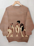 Women's Black Queen Hercules Art Print Casual Sweatshirt