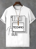 Men's Techno Music Art Print Cotton Casual T-Shirt