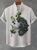 Men's Death And Decay Man Portrait Art Print Linen Blend Shirt