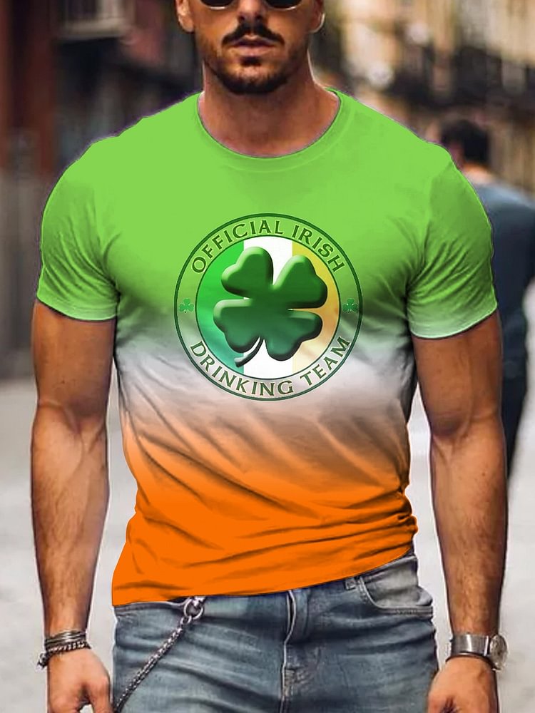 Men's Happy St. Patrick's Clover Irish Drinking Team T-Shirt