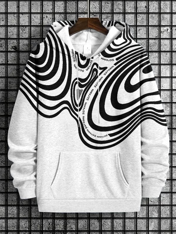 Men's Scream Abstract Art Print Hooded Sweatshirt