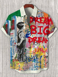 Men's Dream Big Dreams Street Graffiti Art Print Casual Shirt