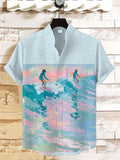 Men's Surfing kids Art Print Casual Shirt