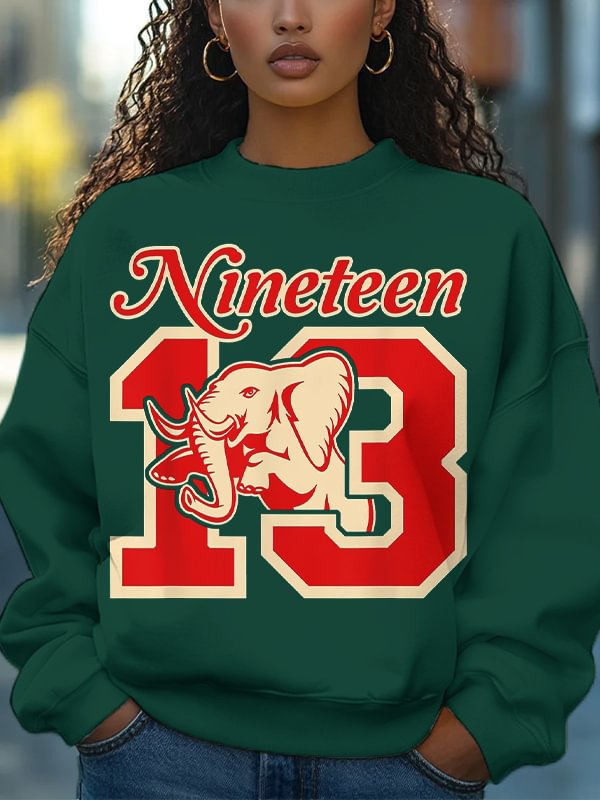 Women's Red Elephant Sisterhood 1913 Print Cotton Long Sleeve T-Shirt Thin Sweatshirt