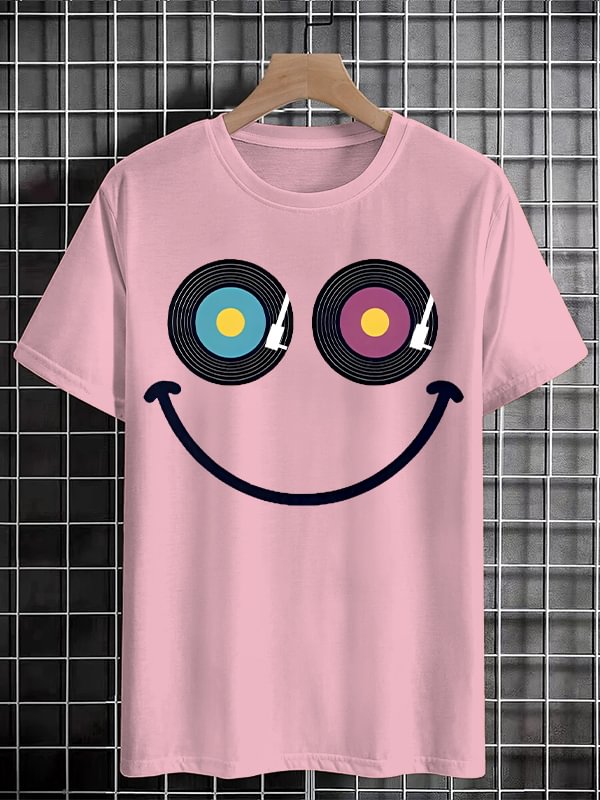 Men's Music Makes Me Laugh Album Art Print Cotton Casual T-Shirt
