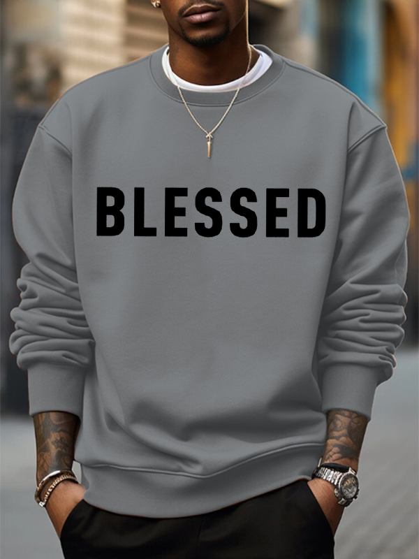 Men's Blessed Art Print Casual Sweatshirt