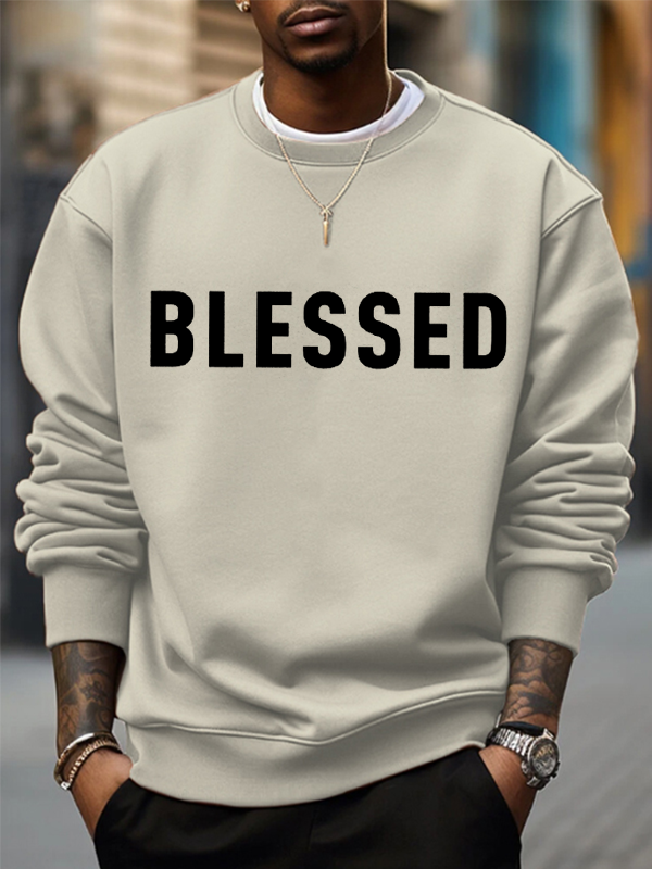 Men's Blessed Art Print Casual Sweatshirt