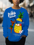 Women's Pina Colada Print Cozy Sweatshirt