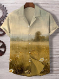 Men's Landscape Oil Painting Art Print Casual Shirt