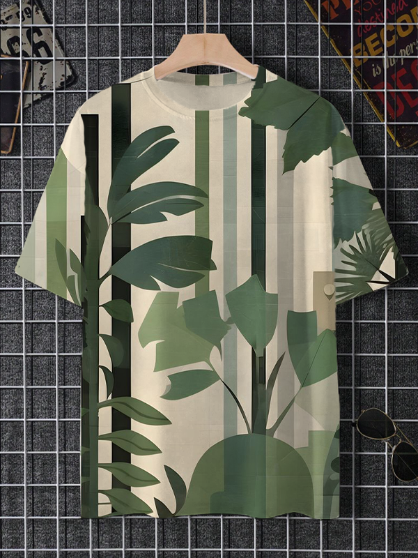 Men's Retro Plants Art Print T-Shirt