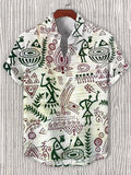 Men's Retro Fun Tribal Life Ethnic Patterns Print Shirt