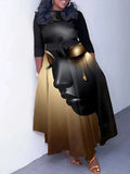 Women's Golden Tears Black Girl Art Print Maxi Dress