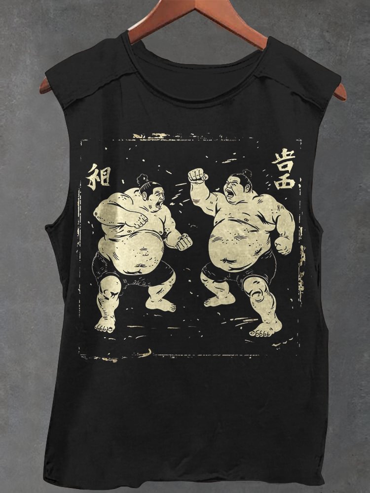 Men's Sumo Illustration Print Tank Top