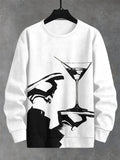 Men's Martini And Shoes Art Print Casual Sweatshirt