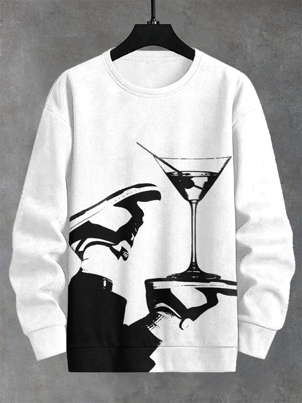 Men's Martini And Shoes Art Print Casual Sweatshirt