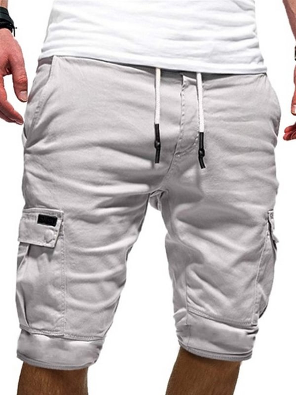 Men's Casual Sports Multi-Pocket Drawstring Cargo Shorts