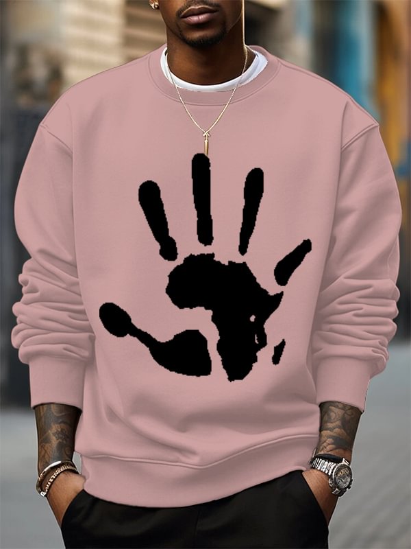 Men's African DNA Palm Print Cotton Casual Sweatshirt