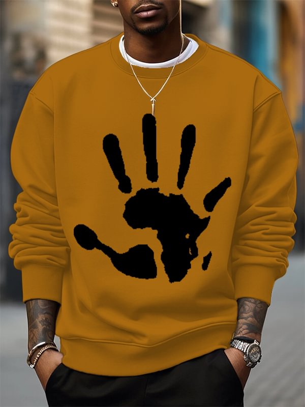 Men's African DNA Palm Print Cotton Casual Sweatshirt
