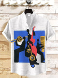 Men's Musical Performance Geometry Illustration Print Short Sleeve Casual Shirt