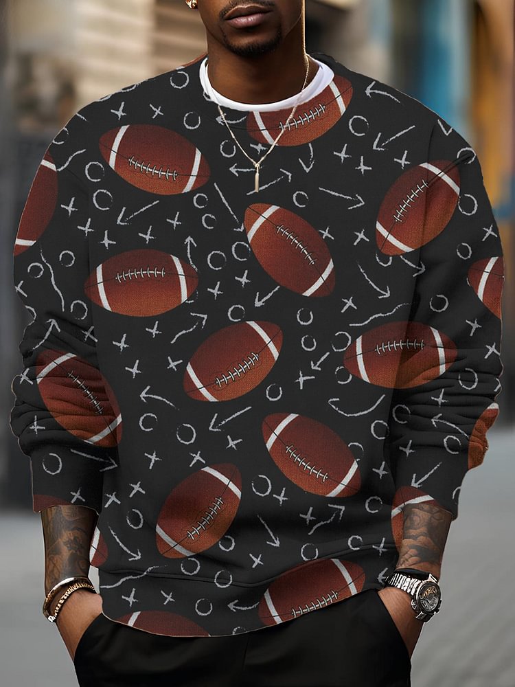 Men's Rugby Football Graphic Print Casual Sweatshirt