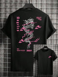 Men's Auspicious Clouds Pattern Dragon Print Casual T-Shirt